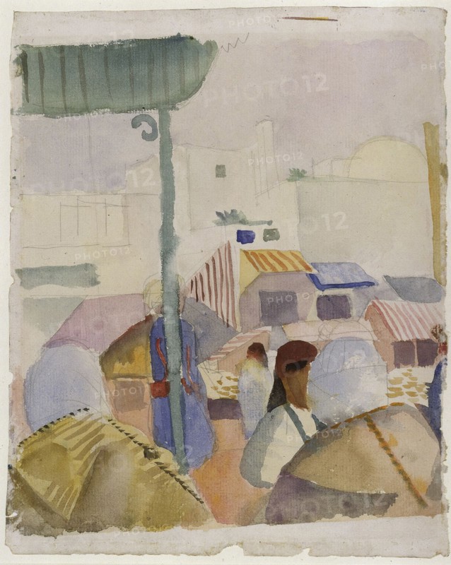 Market in Tunis II, 1914. Artist: Macke, August (1887-1914)