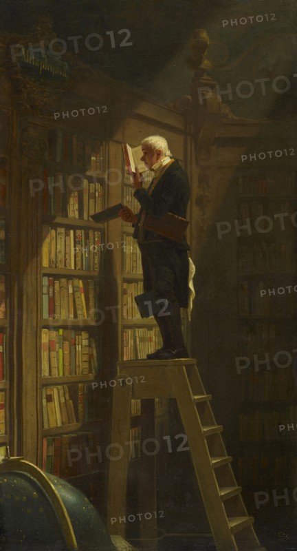 The Bookworm, c. 1850. Artist: Spitzweg, Carl (1808-1885)