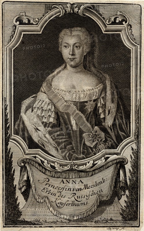 Portrait of Princess Anna Leopoldovna (1718-1746), tsar's Ivan VI mother, 1739. Artist: Sysang, Johann Christoph (1703-1757)