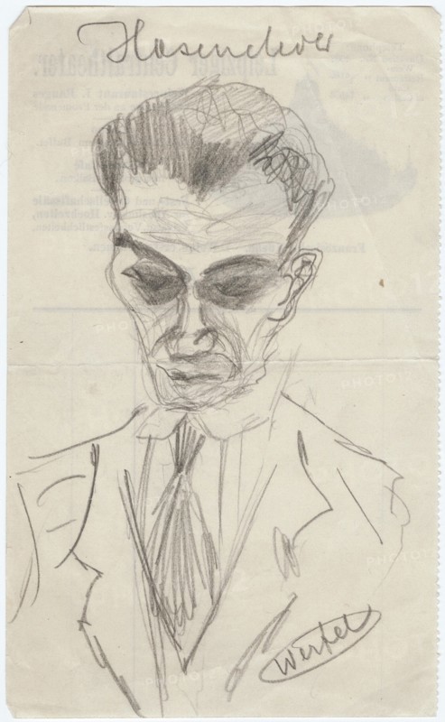 Portrait of Walter Hasenclever (1890-1940), Early 1930s. Artist: Werfel, Franz (1890-1945)