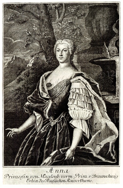Portrait of Princess Anna Leopoldovna (1718-1746), tsar's Ivan VI mother. Artist: Anonymous