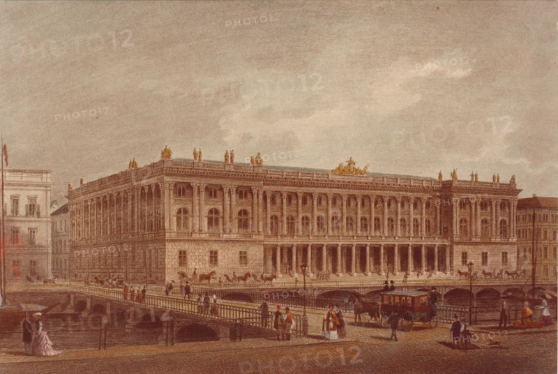 The Berlin Stock Exchange at the Burgstrasse, End 1860s-Early 1870s. Artist: Anonymous