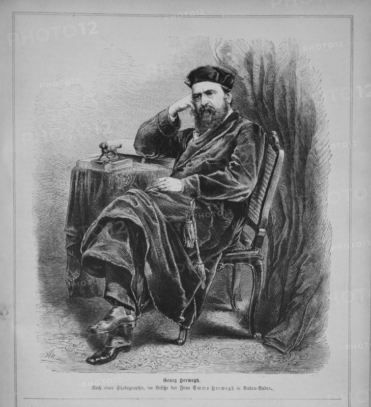 Georg Herwegh (1817-1875), 1870s. Artist: Anonymous