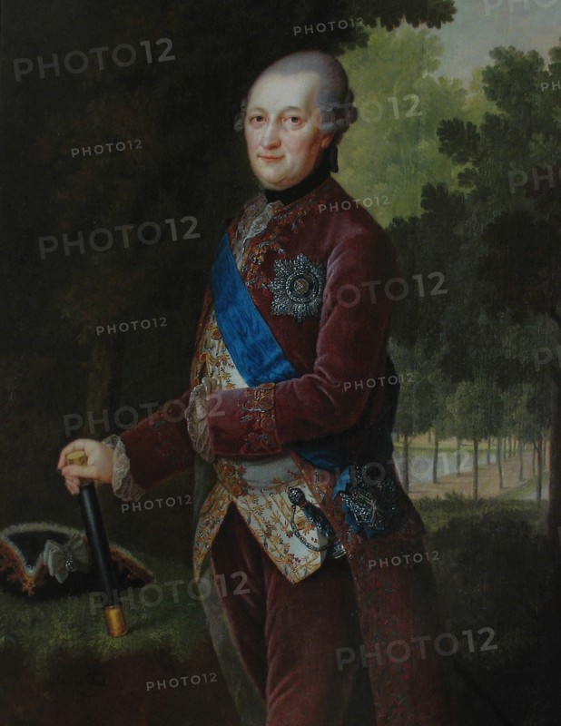 Portrait of Peter von Biron (1724-1800), Duke of Courland and Semigallia, 1781. Artist: Barisien, Friedrich Hartmann (1724-1796)