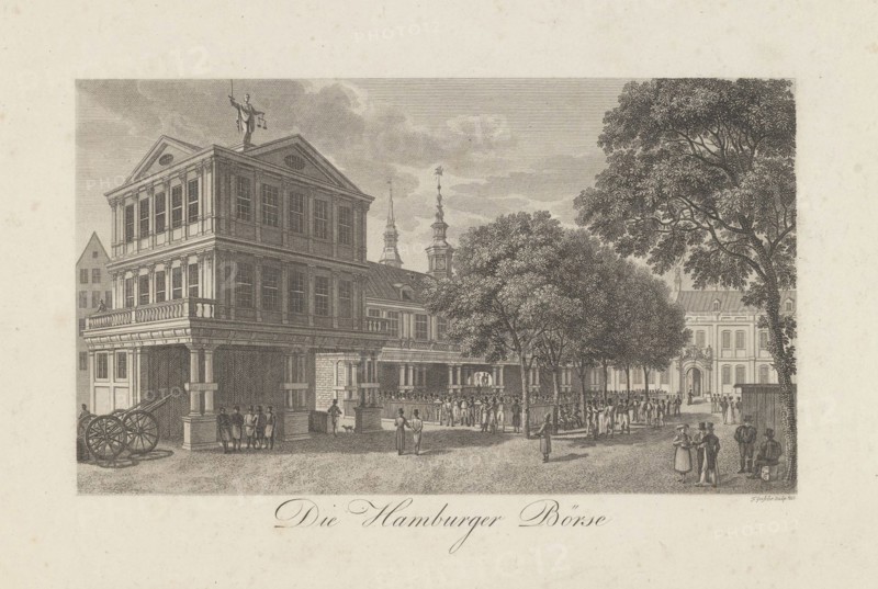 The Old Exchange in Hamburg, 1822. Artist: Geissler (Geisler), Johann Martin Friedrich (1778-1853)