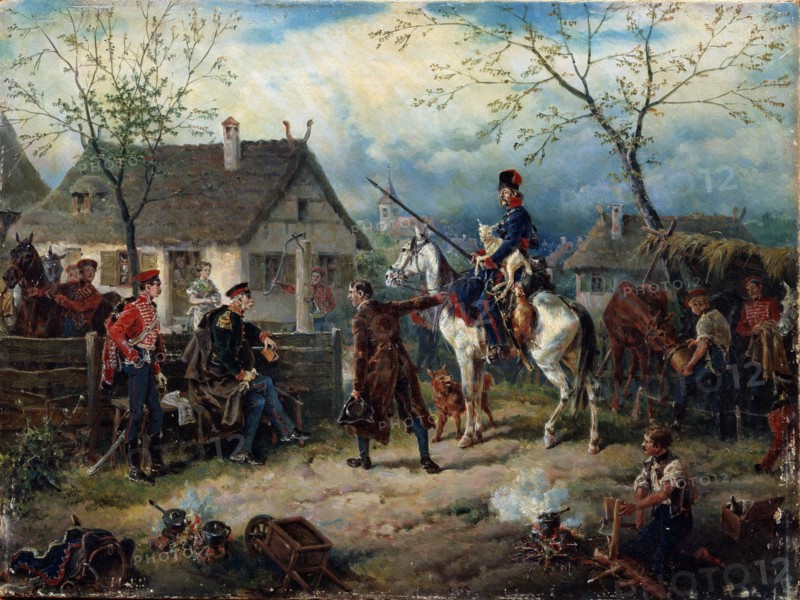 Scene from the Russio-French War in 1812. Artist: Kaiser, Friedrich (1815-1890)