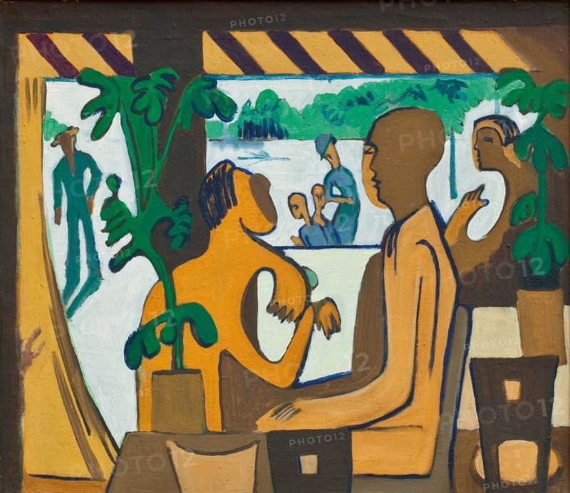 Brown Figures in a Café, 1928-1929. Artist: Kirchner, Ernst Ludwig (1880-1938)