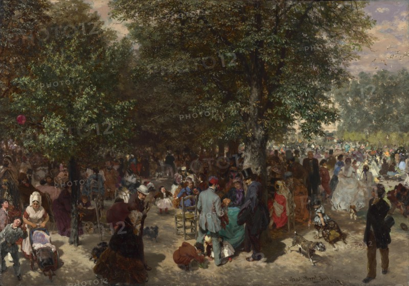 Afternoon in the Tuileries Gardens, 1867. Artist: Menzel, Adolph Friedrich, von (1815-1905)