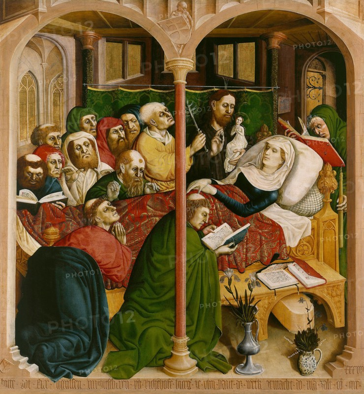 The death of Mary. The Wings of the Wurzach Altar, 1437. Artist: Multscher, Hans (c. 1400-1467)