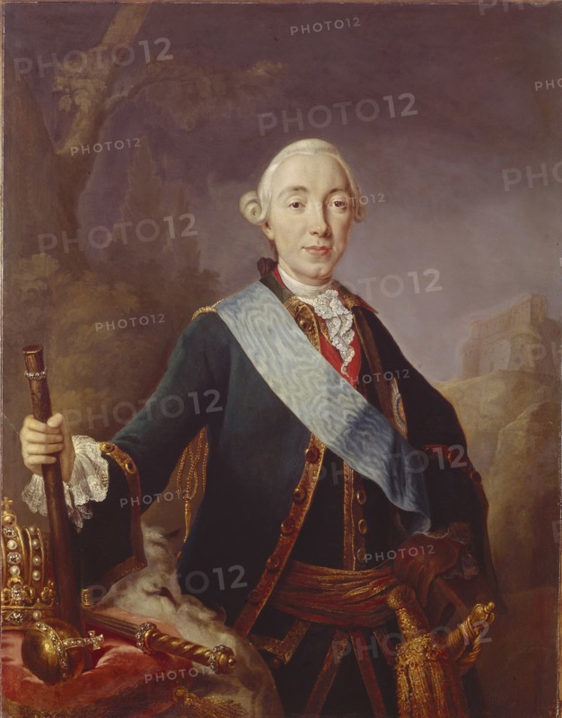Portrait of the Tsar Peter III of Russia (1728-1762), 1761. Artist: Pfandzelt, Lucas Conrad (1716-1786)