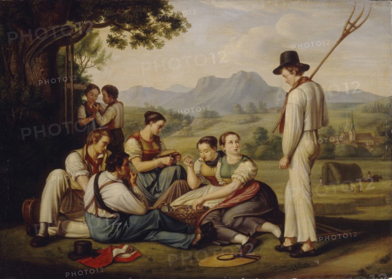 Mowers resting, 1819. Artist: Rhomberg, Joseph Anton (1786-1855)