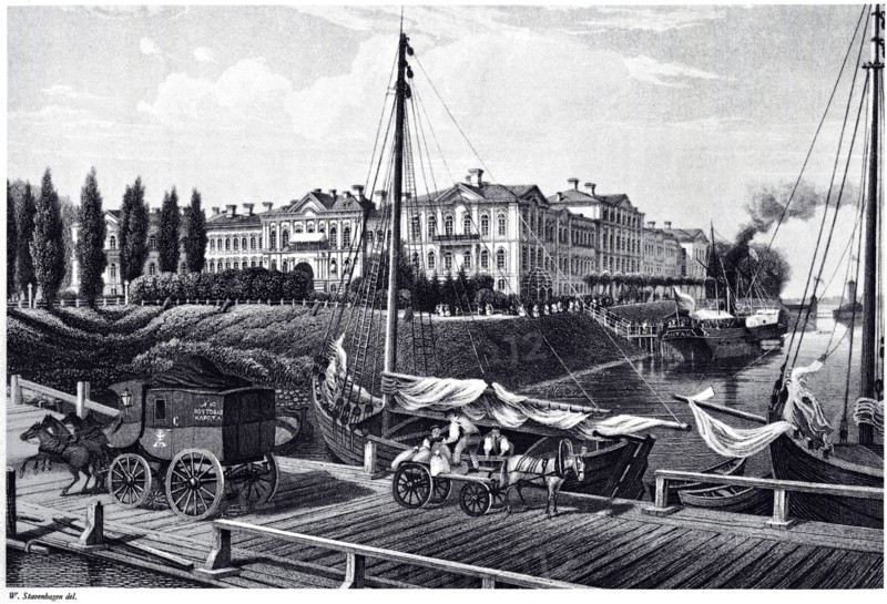 View of the Mitau Castle, c. 1850. Artist: Stavenhagen, Wilhelm Siegfried (1814-1881)