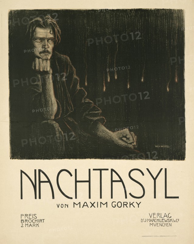 Poster for the theatre play The Lower Depths by M. Gorky, c. 1903. Artist: Wachtel, Wilhelm (1875-1942)