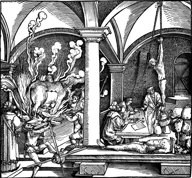 Torture. Illustration from the book Phisicke Against Fortune by Petrarch, 1532. Artist: Weiditz, Hans, the Younger (c. 1500-1536)