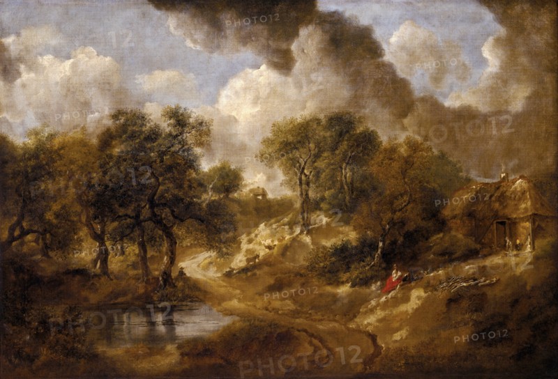 Landscape in Suffolk, ca 1748. Artist: Gainsborough, Thomas (1727-1788)