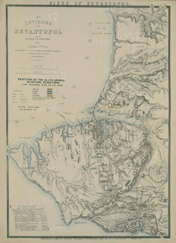 Map of the Environs of Sevastopol, 1854. Artist: Wyld, James (1812-1887)