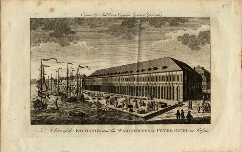 Stock exchange in Saint Petersburg, 1778. Artist: Anonymous
