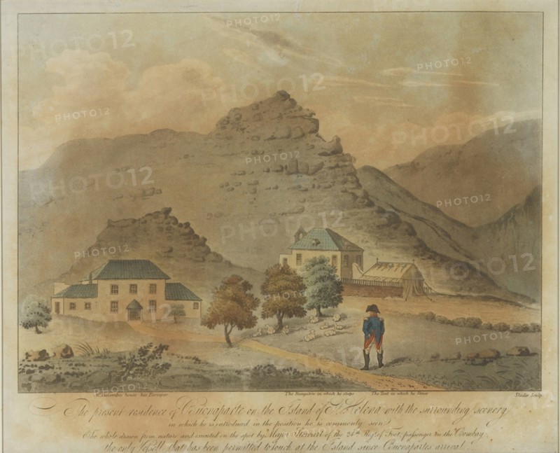 Napoleon Bonaparte on the island of Saint Helena, 1816. Artist: Anonymous
