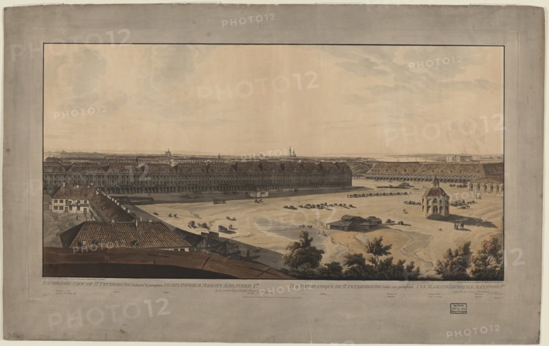 Panoramic view of Saint Petersburg, Between 1805 and 1807. Artist: Atkinson, John Augustus (1775-1831)