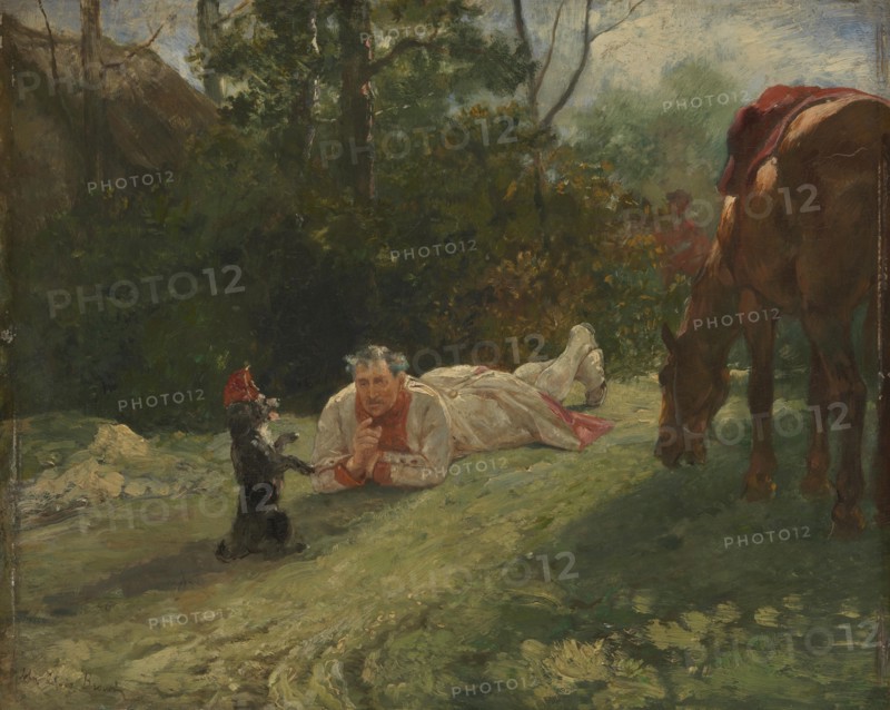The Performing Dog, c. 1875. Artist: Brown, John Lewis (1829-1890)