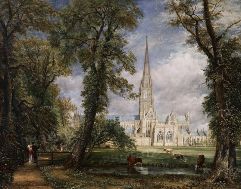 Salisbury Cathedral from the Bishop's Garden, 1826. Artist: Constable, John (1776-1837)