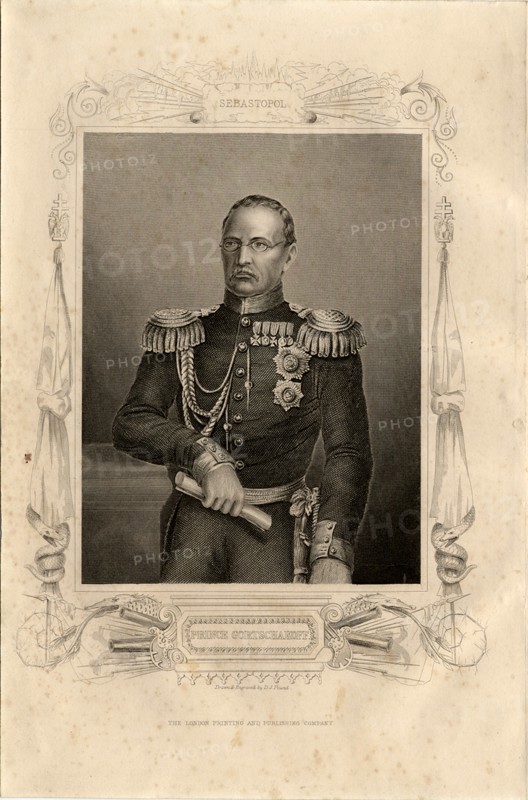 Portrait of Prince Mikhail Dmitrievich Gorchakov (1795-1861), 1856. Artist: Pound, Daniel J. (1810-1861?)