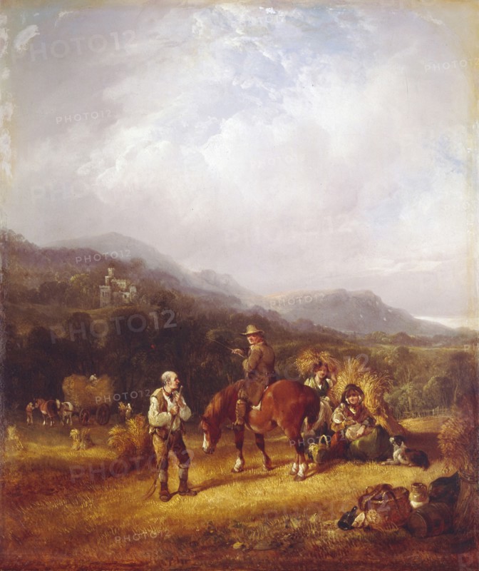 The Wheat Harvest. Artist: Shayer, William I (1788-1879)