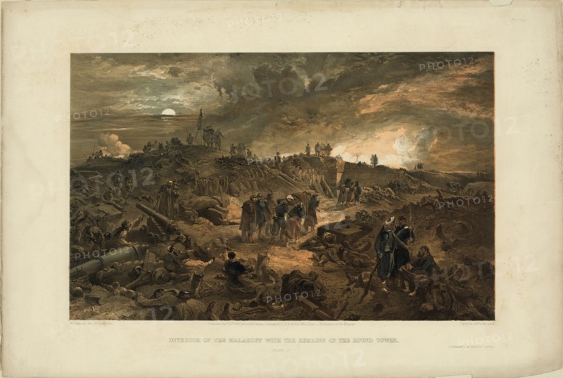 After the Taking of Malakoff on 8 September 1855, 1855. Artist: Simpson, William (1832-1898)
