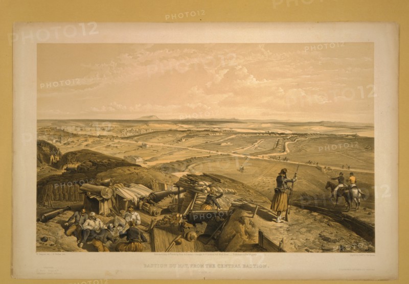 The Bastion du Mat, Sevastopol, 1855. Artist: Simpson, William (1832-1898)
