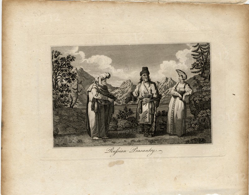 Russian Peasant Dresses, ca 1775. Artist: Tookey, James (active End of 18th cen.)