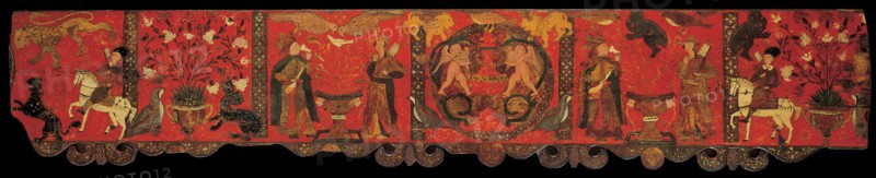Section of wood panelling with decorative painting, 1770-1780s. Artist: Anonymous