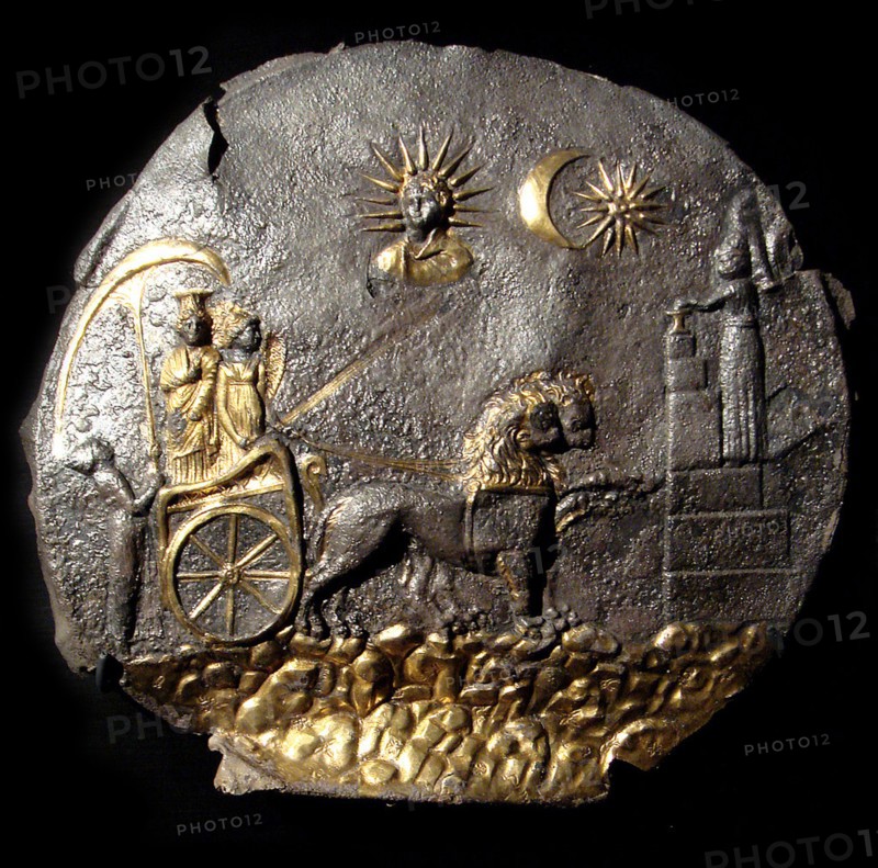 A round medallion plate describing Cybele, 2th century BC. Artist: Anonymous master