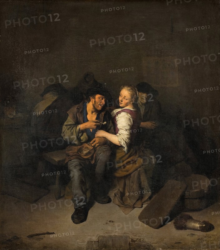 Young Couple in a Tavern, 1661. Artist: Bega, Cornelis Pietersz. (1631/2-1664)