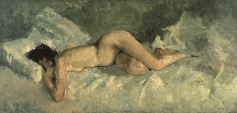 Reclining nude, ca 1887. Artist: Breitner, George Hendrik (1857-1923)