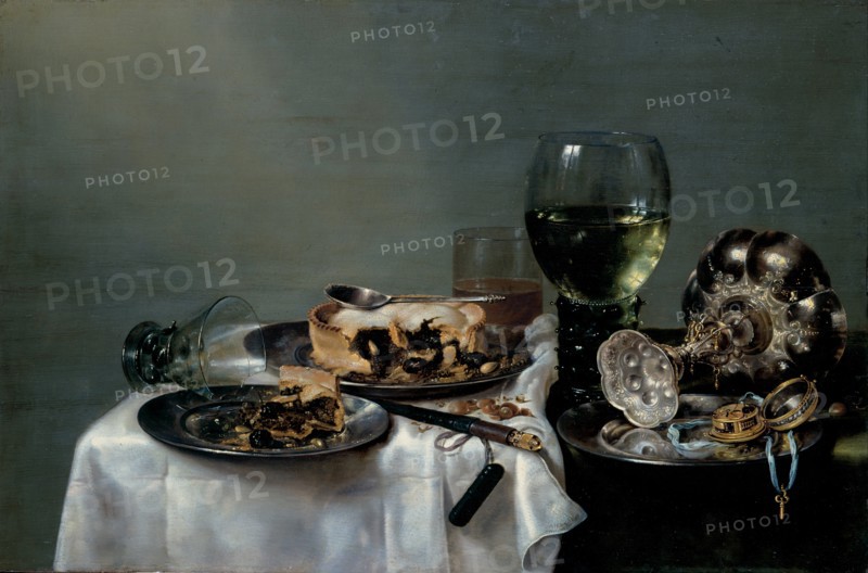 Breakfast Table with Blackberry Pie, 1631. Artist: Heda, Willem Claesz (1594-1680)