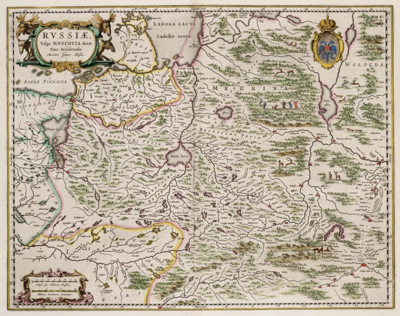 Map of Western Russia (From: Partes Septentrionalis et Orientalis), 1664. Artist: Massa, Isaac Abrahamsz. (1586-1643)