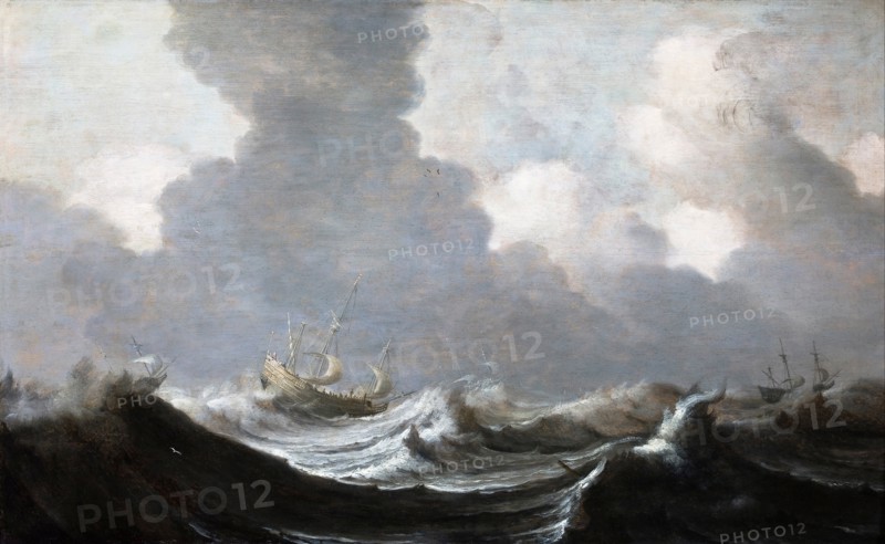 Four Vessels Running Before a Gale, 1630. Artist: Mulier, Pieter, the Elder (ca 1610-1659)
