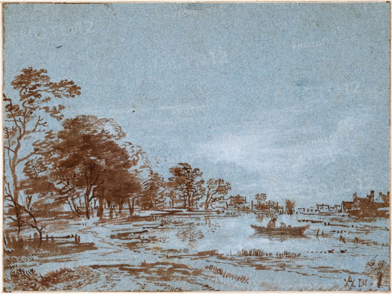 River Landscape by Moonlight, c. 1650-1660. Artist: Neer, Aert, van der (1603-1677)