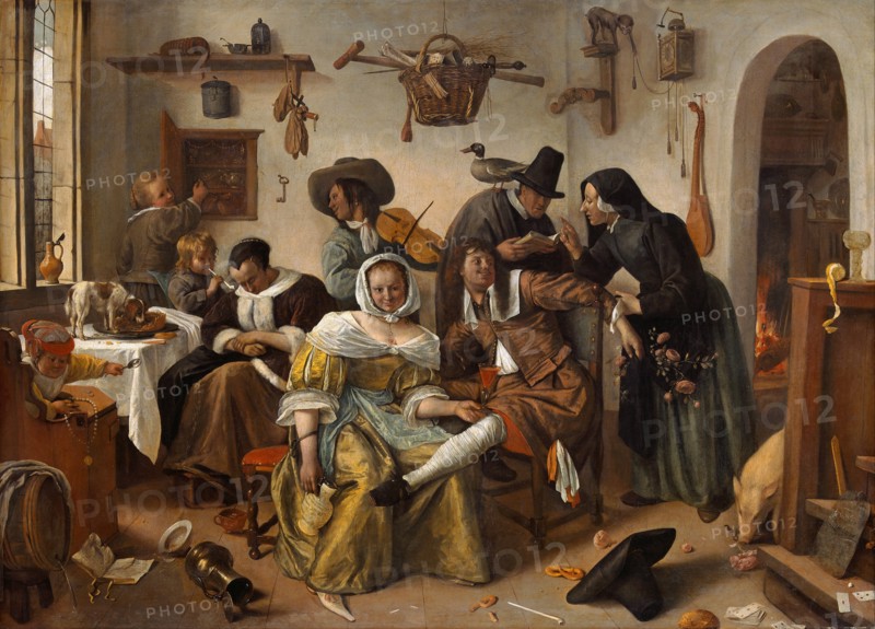 The Topsy-Turvy World (In Weelde Siet Toe), 1663. Artist: Steen, Jan Havicksz (1626-1679)