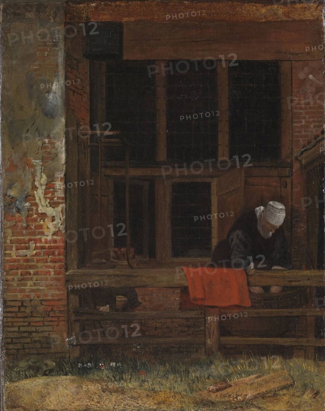 A courtyard, c. 1660. Artist: Boursse, Esaias (1631-1672)