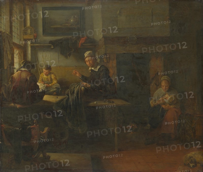 Interior of a Tailor's Shop, c. 1660. Artist: Brekelenkam, Quiringh van (ca 1622-ca 1669)