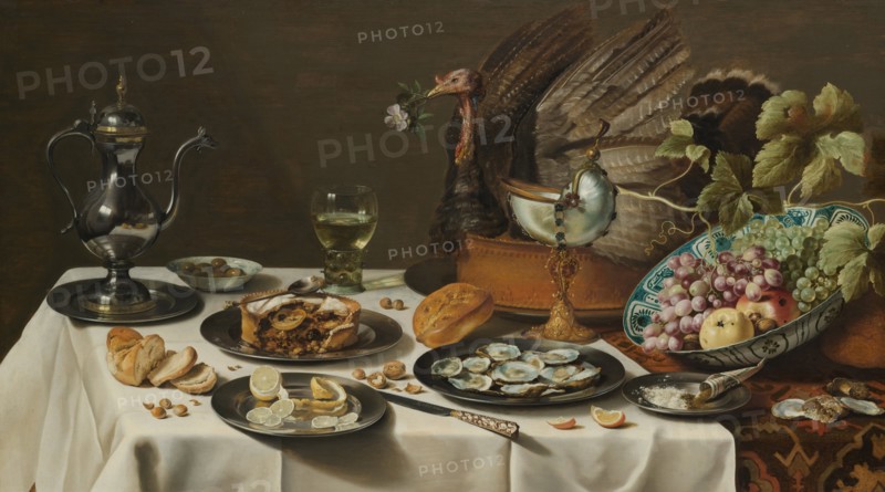 Still Life with Turkey Pie, 1627. Artist: Claesz, Pieter (c. 1597-1660)