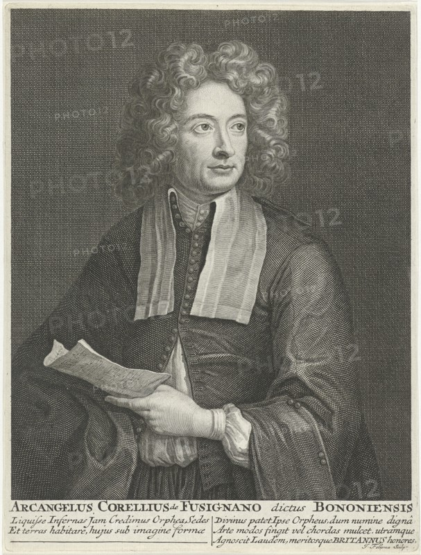 Portrait of the Composer and Violinist Arcangelo Corelli (1653-1713). Artist: Folkema, Jacob (1692-1767)