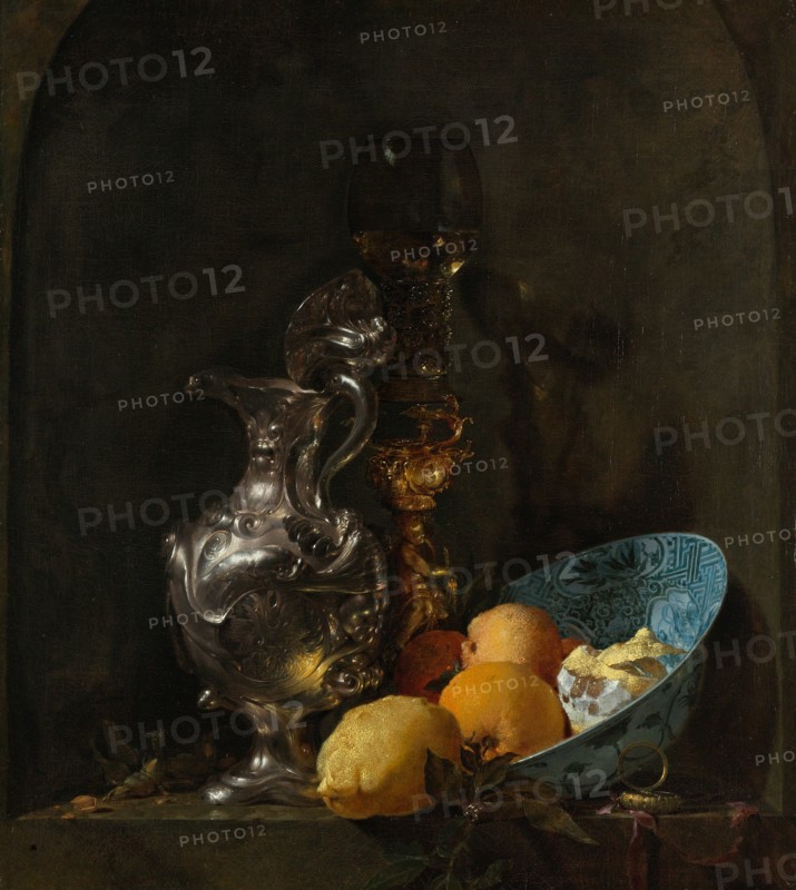 Still Life with Silver Jug, c. 1655-1656. Artist: Kalf, Willem (1619-1693)