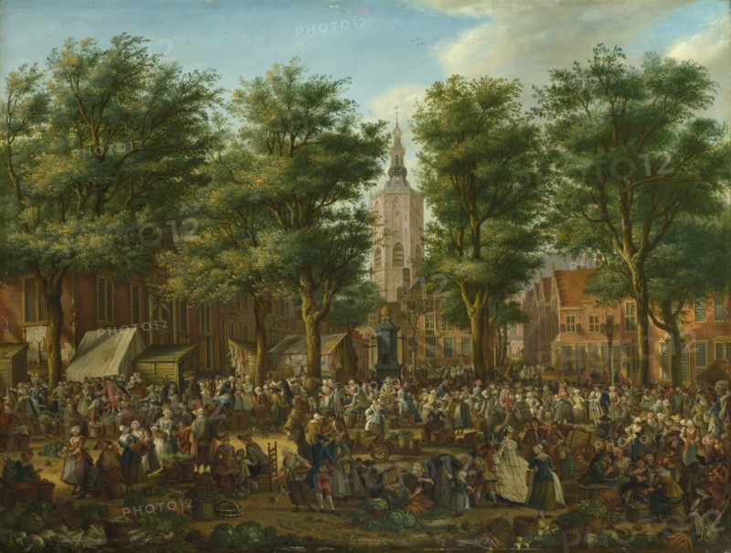 The Grote Markt at The Hague, 1760. Artist: La Fargue, Paulus Constantijn (1729-1782)