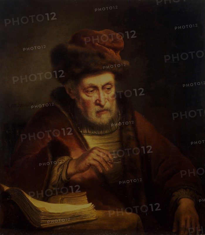 Old Man holding a Pair of Spectacles. Artist: Pluym, Karel van der (1625-1672)