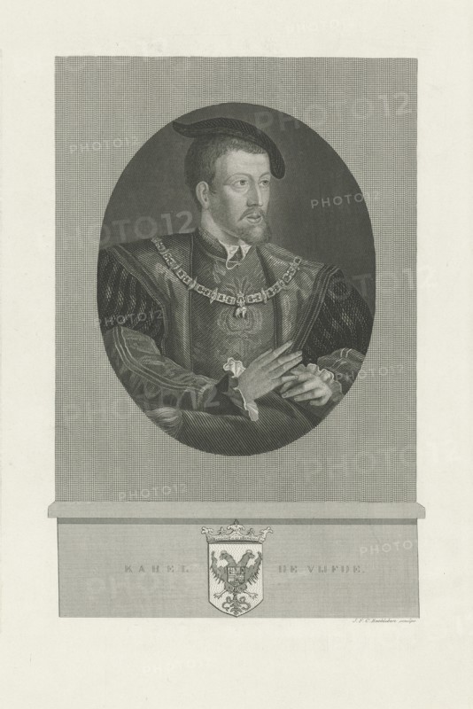 Portrait of Charles V of Spain (1500-1558), 1848-1849. Artist: Reckleben, Jan Frederik Christiaan (1819-1879)
