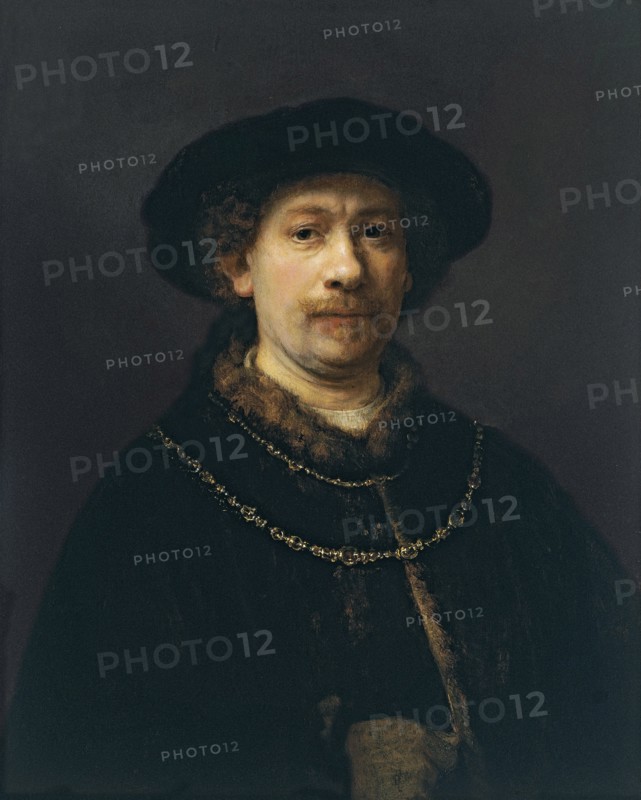 Self Portrait with Beret and Two Gold Chains, ca 1642. Artist: Rembrandt van Rhijn (1606-1669)