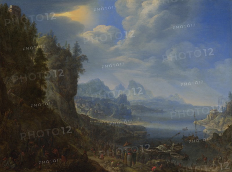 Christ teaching from Saint Peter's Boat on the Lake of Gennesaret, 1667. Artist: Saftleven, Herman (1609-1685)