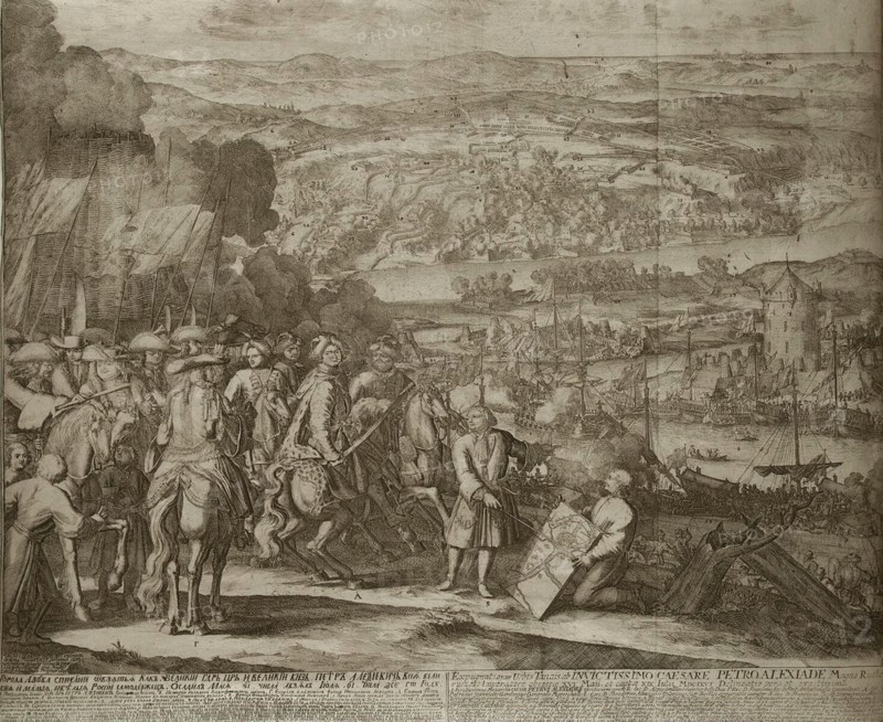 Siege of the Turkish Fortress Azov by Russian Forces in 1696, um 1700. Artist: Schoonebeek (Schoonebeck), Adriaan (1661-1705)